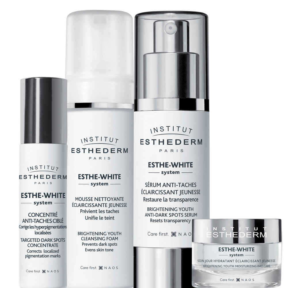Institut Esthederm Esthe White bőrhalványító termékcsalád pigmentfoltok ellen
